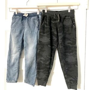 Kids Buffalo Straight Black Camo Sweatpants- 7 & H&M Super-soft Denim Jeans-6-7